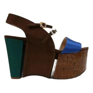 RARE color block Fendi zeppa platforms